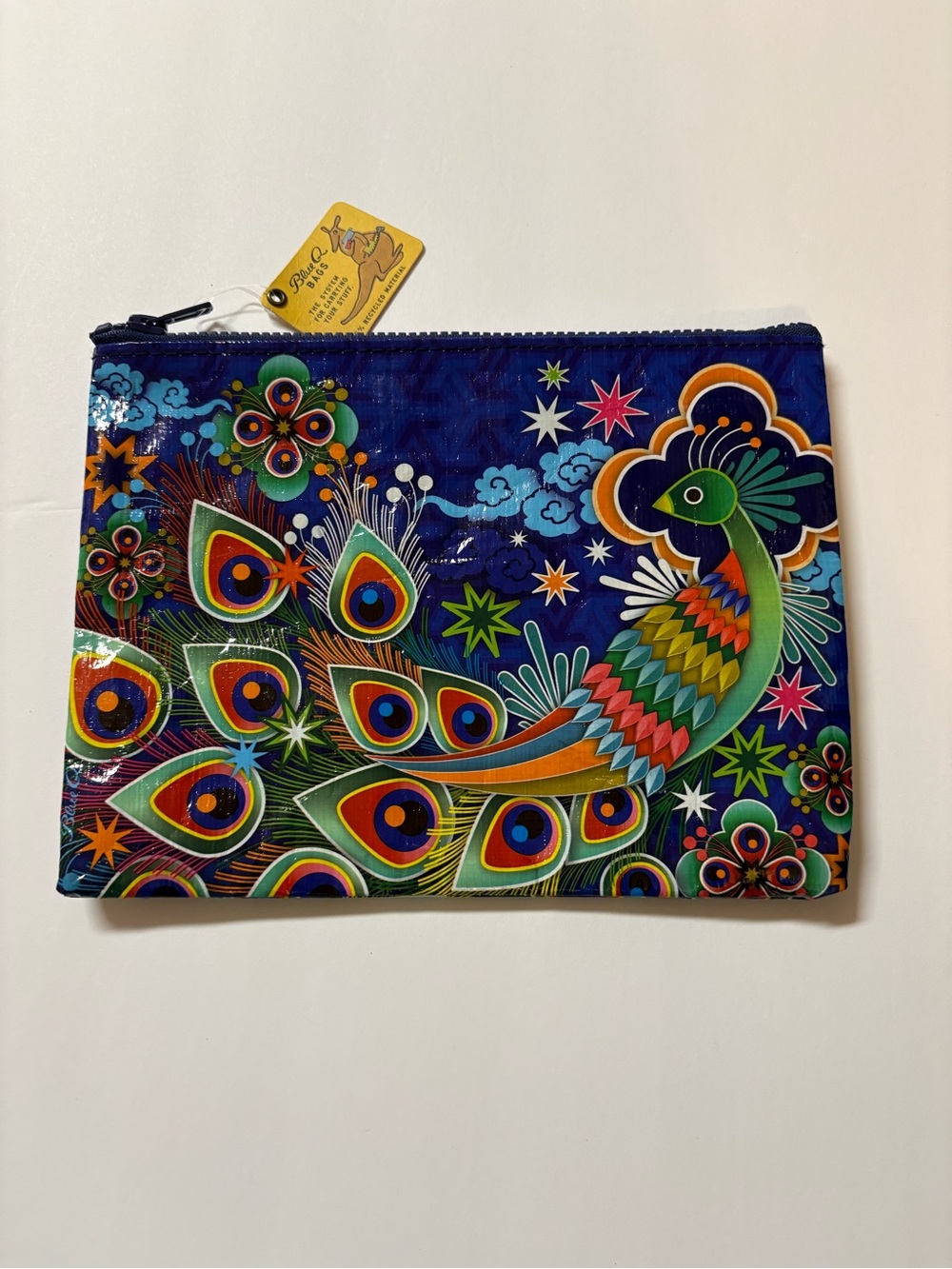 Blue Q Multicolor Peacock Cosmetic Pouch – Blue & Green